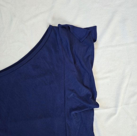 ✨ Mossimo One-Shoulder Ruffle Sleeve Top – Indigo – Size Small ✨ - Picture 9 of 12